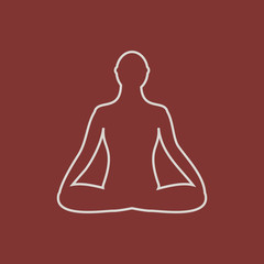 Meditation icon. human meditating in lotus pose.