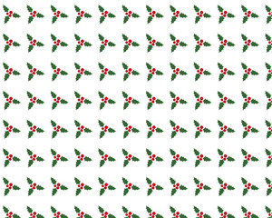 Holly berries seamless pattern