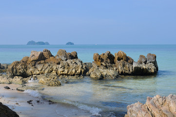 Rocks , sea and blue sky - Koh Samui island Thailand