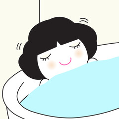 Soak Your Troubles Away Character Concept illustration