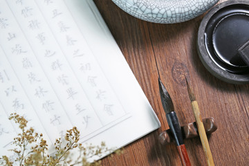Chinese calligraphy scene text:Chinese ancient prose