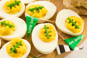 Football Deviled Eggs