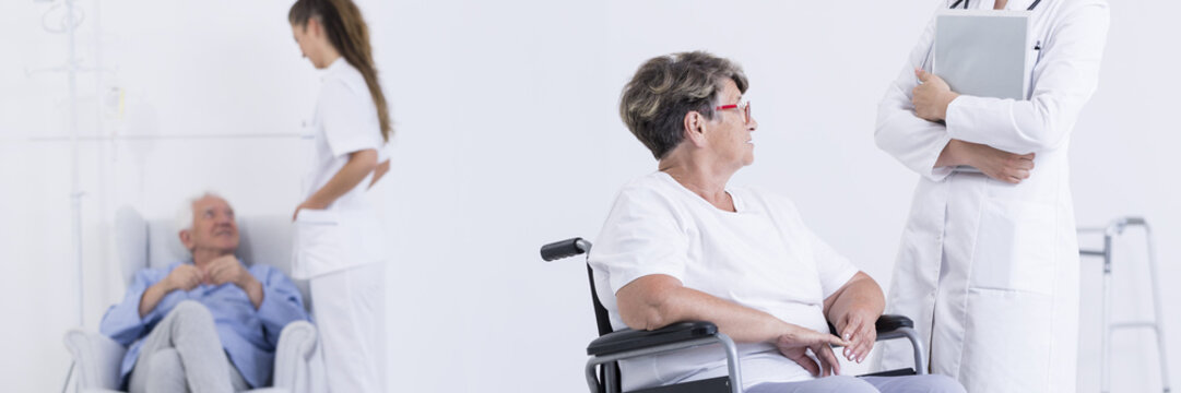 Eldery Woman In The Wheelchair