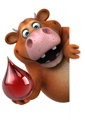 Naklejka premium Fun cow - 3D Illustration