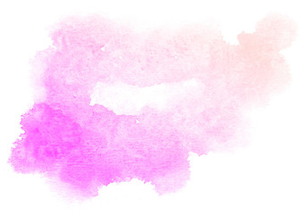 Abstract pink watercolor on white background.This is watercolor splash.It is drawn by hand.