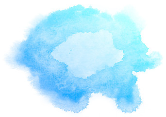 Abstract blue watercolor on white background.This is watercolor splash.It is drawn by hand.