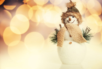 Obraz premium christmas decorations on golden bokeh background