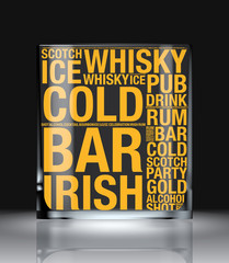 Glass of whisky word cloud concept vector illustration