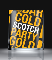 Glass of whisky word cloud concept vector illustration