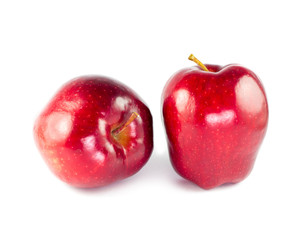 Red apple isolated on white background.