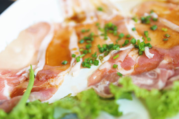 Fresh pork sliced