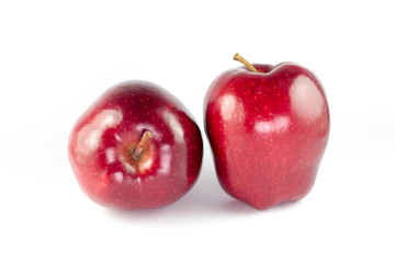 Ripe red apple Isolated on white background