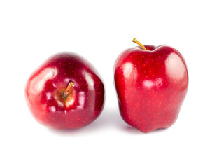 Red apple isolated on white background.