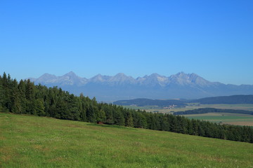 Fototapeta na wymiar view of the High Tatras from Slovak Paradise, Slovakia