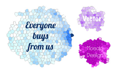 mosaic banner designs set made in vector