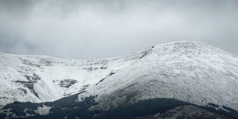 Moncayo summit Natural Park with snow