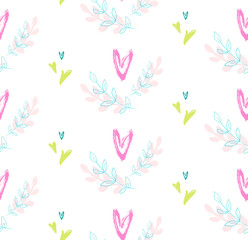 Obraz na płótnie Canvas Hand drawn seamless pattern. Repetition background for textiles, packing, wrapping paper or wallpapers. Isolated vector illustration.
