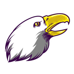eagle head side view mascot illustration logo