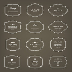 Set of frame label and elements for design vintage style.