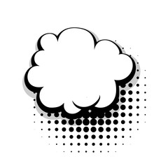 Blank template comic speech cloud bubble halftone dot background style pop art. Comic dialog empty cloud, space text style pop art. Creative composition idea conversation comic sketch explosion