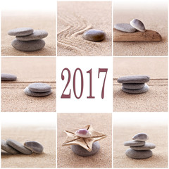 2017, zen sand and stones greeting card