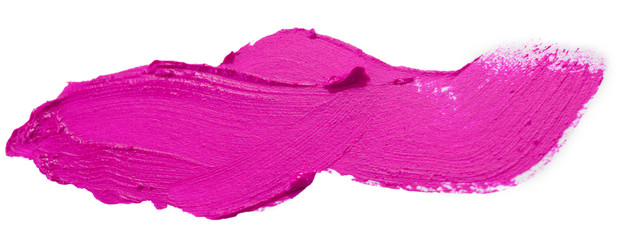 dark pink lipstick stroke isolated on the white background