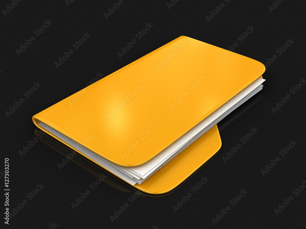 Poster folder and files. image with clipping path