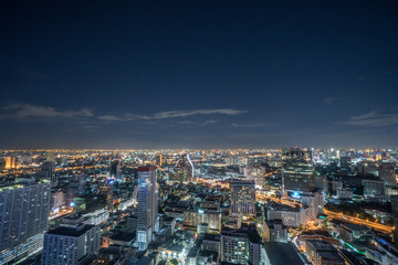Fototapeta na wymiar Panorama of Bangkok at night, Thailand
