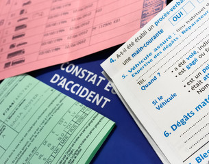 constat amiable d'accident de la route