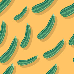 Zucchini Seamless Pattern Vector Illustration
