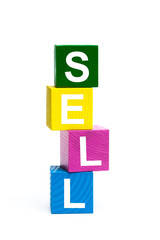 wooden toy cubes with letters. Sell