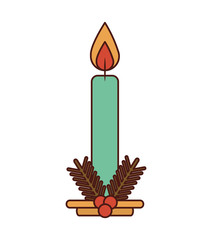 christmas candle decorative icon vector illustration design