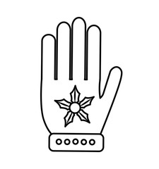 christmas glove decorative icon vector illustration design