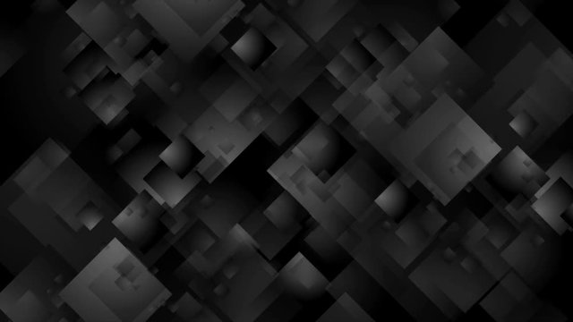 Black squares tech geometric abstract motion design. Dark video animation Ultra HD 4K 3840x2160