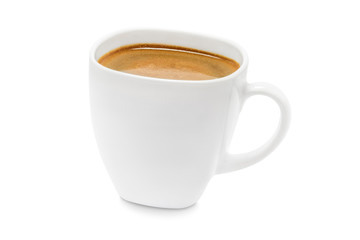 a cup coffee on white background