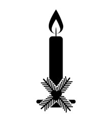 christmas candle decorative icon vector illustration design