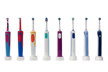 electro toothbrushes isolated on white background