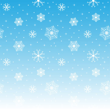 Seamless winter background pattern with snowflakes;