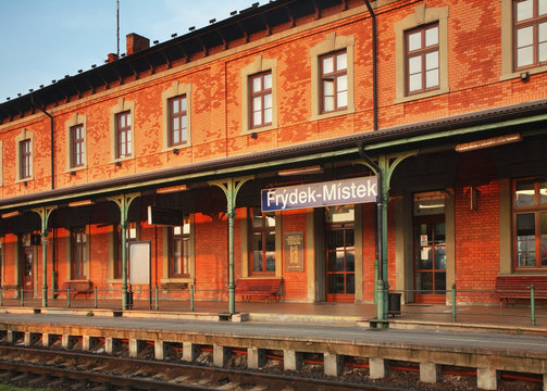 Railway station in Frydek-Mistek. Czech republic
