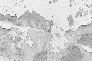 Deurstickers Verweerde muur vuile witte muur met scheuren