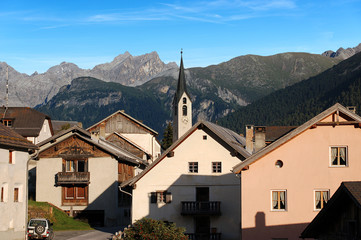 Fototapeta na wymiar Guarda - Small Village in Engadine Switzerland