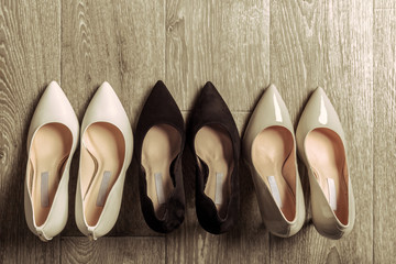 Set of different shoes