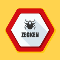 Ticks danger sign (Non-English text - Ticks)