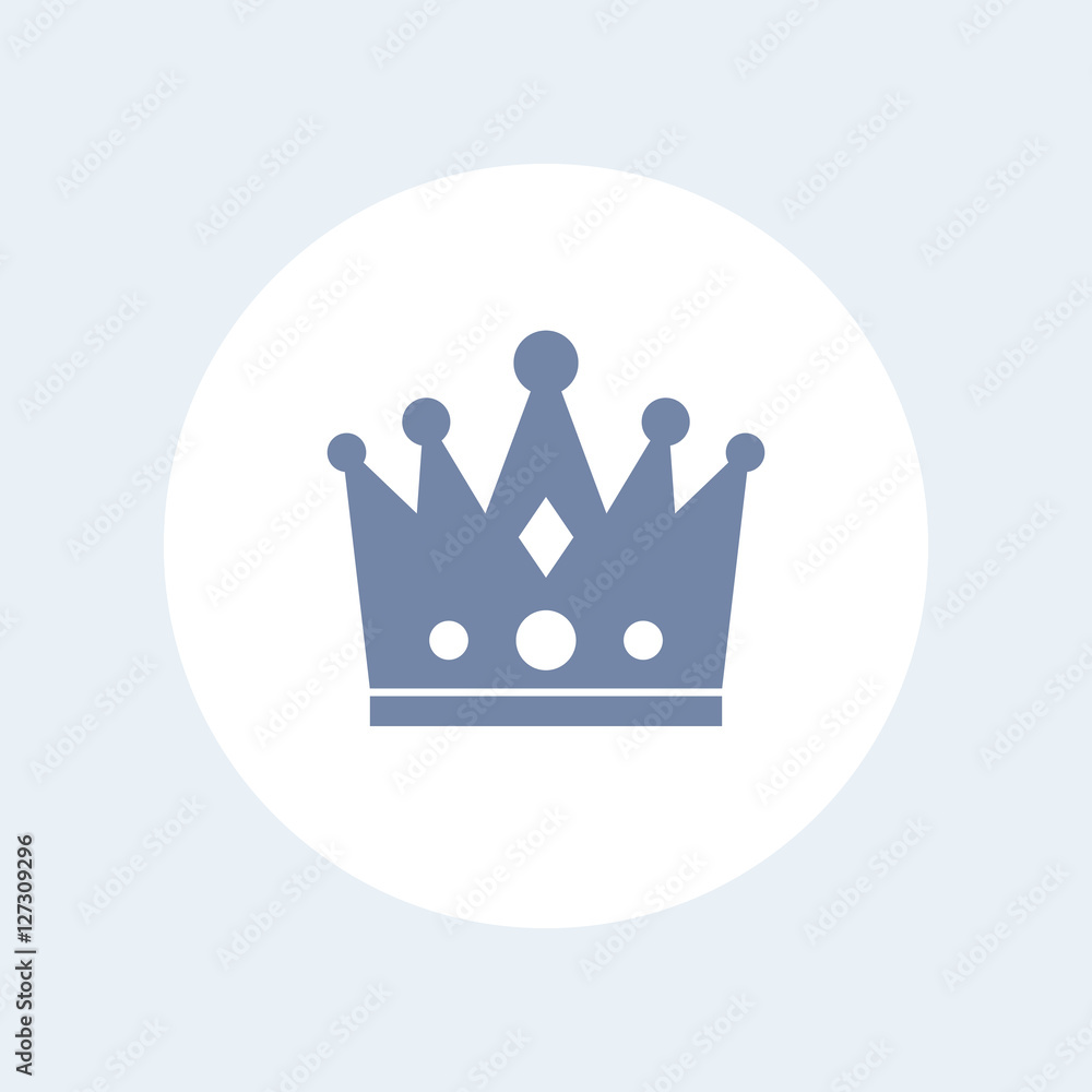 Poster crown icon isolated on white, vector illustration