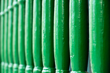 Green Painted Columns