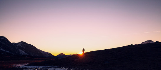Tramonto in alta montagna