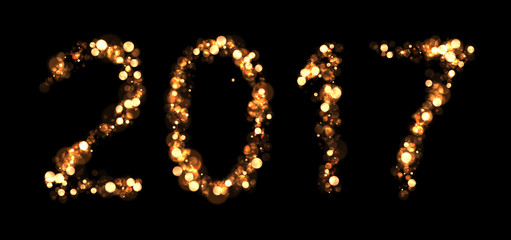2017 New Year golden background.