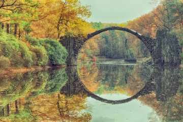 Rakotz Bridge (Rakotzbrucke, Devil's Bridge) in Kromlau, Germany