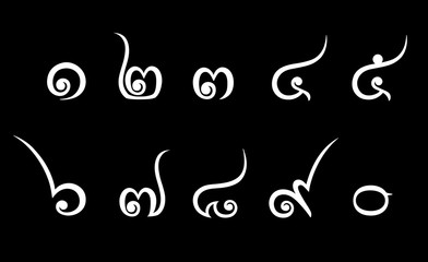 The number one to zero in Thai language