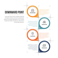 Fototapeta premium Downward Point Infographic